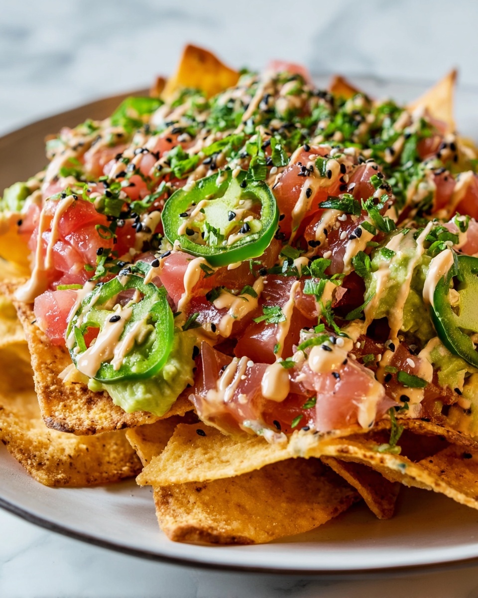 Poke Nachos with Spicy Tuna Recipe - Recipe Image