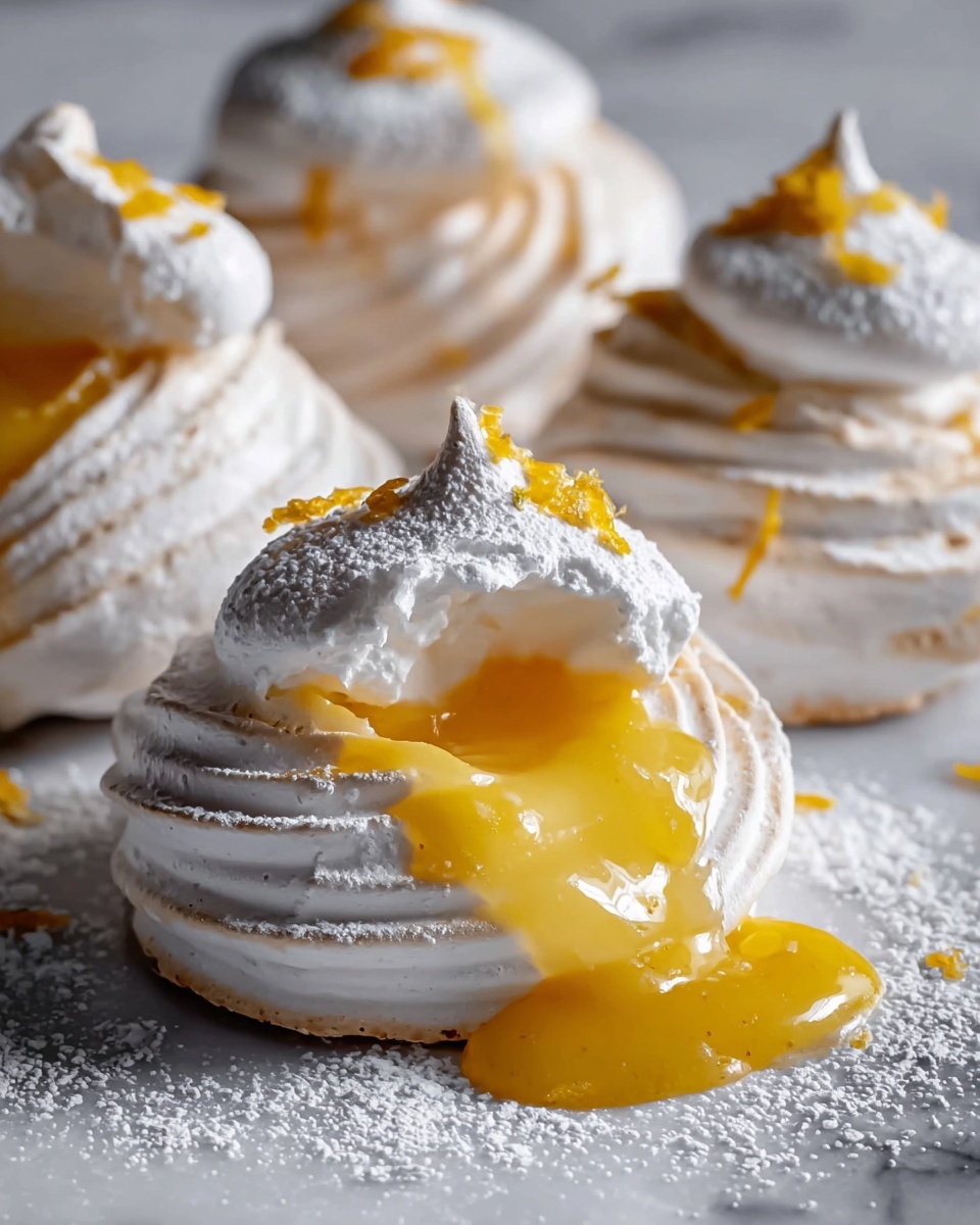 Miso Mango Meringue Clouds with Caramel Swirl Recipe - Recipe Image
