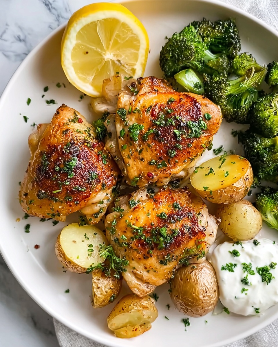 Lemon Garlic Chicken with Parmesan Herb Sauce Recipe - Recipe Image
