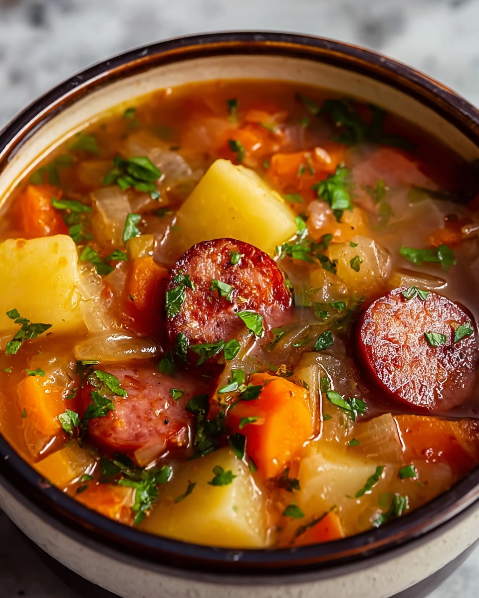 Savory Kielbasa and Sauerkraut Soup Recipe - Recipe Image