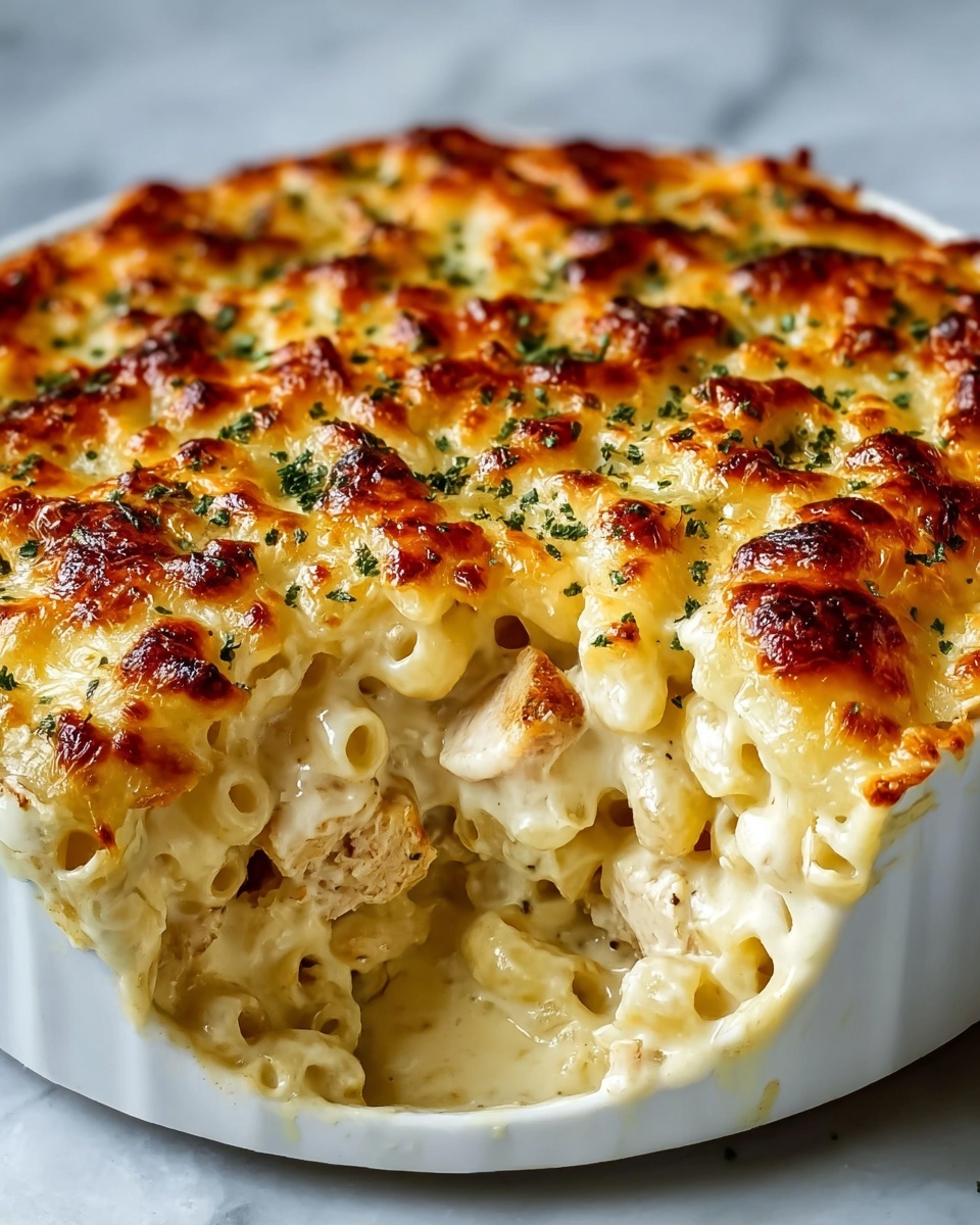 Baked Chicken Alfredo Rotini Casserole Recipe - Recipe Image