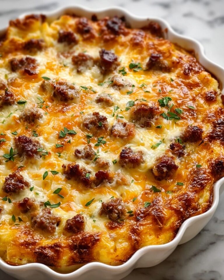 Sausage, Egg, and Cream Cheese Hashbrown Casserole Recipe