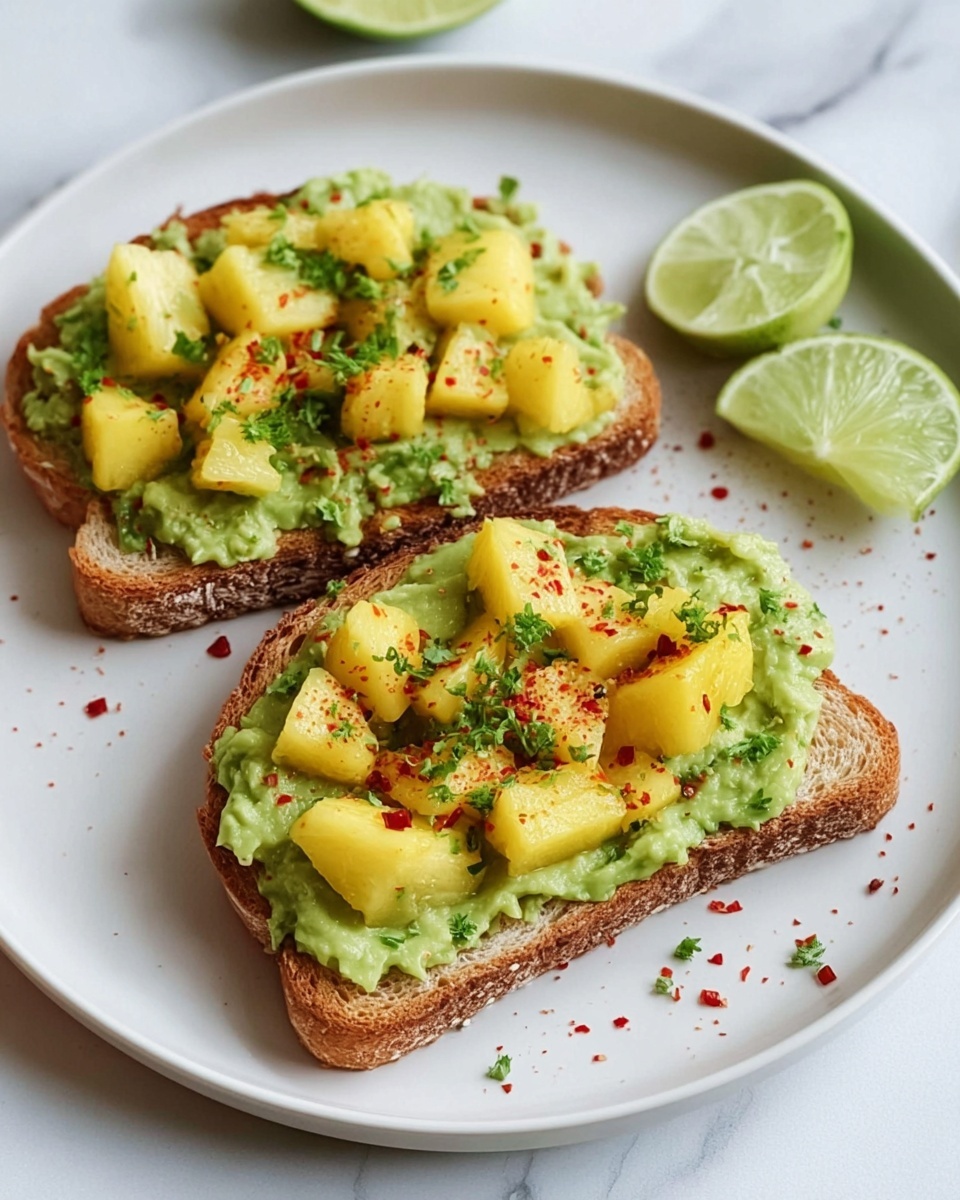 Tropical Avocado Toast with Mango and Pineapple Recipe - Recipe Image