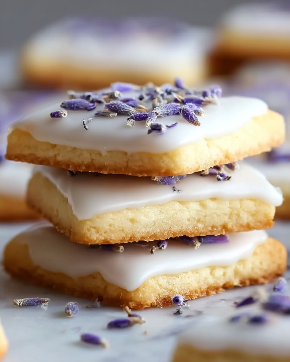 Iced Lemon Lavender Shortbread Cookies Recipe - Recipe Image