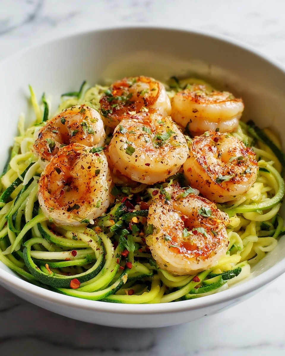 Garlic Butter Shrimp with Zucchini Noodles Recipe - Recipe Image