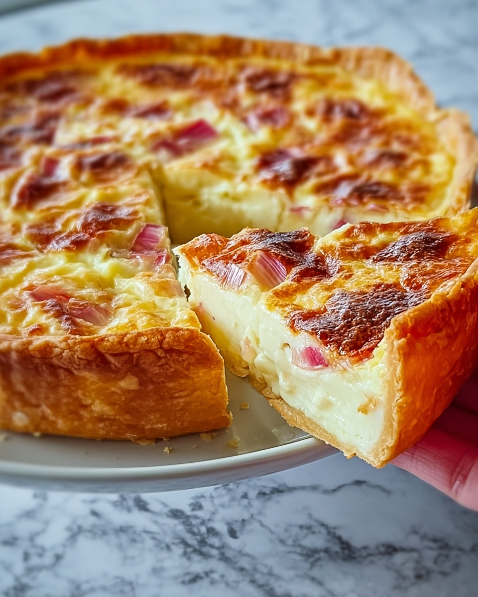 Crustless Rhubarb Custard Pie Recipe - Recipe Image