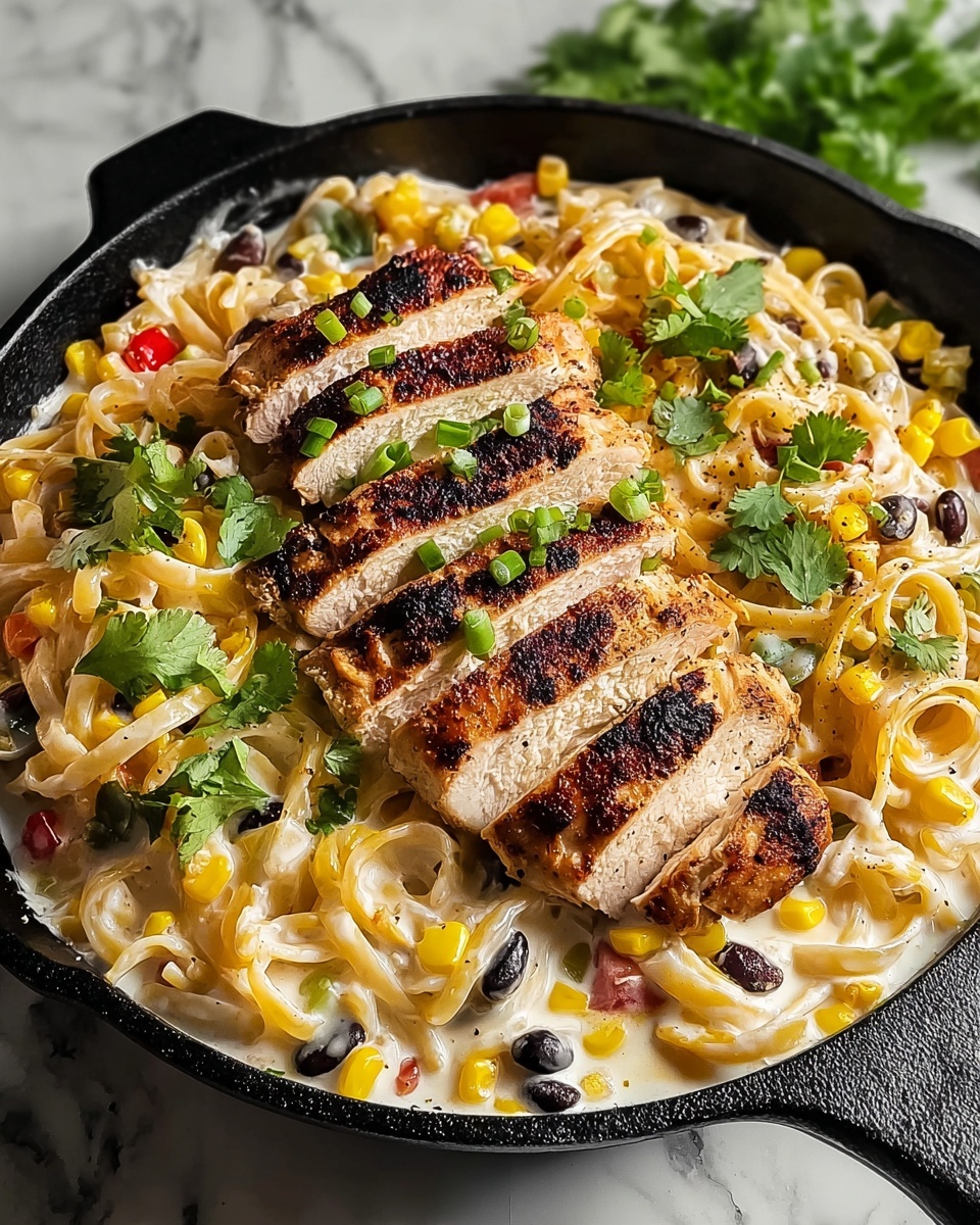 Creamy Southwest Chicken Alfredo Recipe - Recipe Image