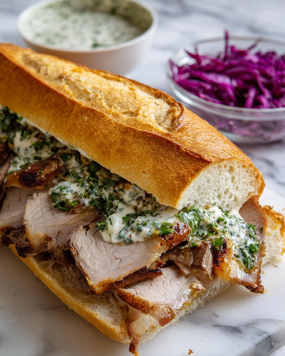 Porchetta Sandwiches with Garlic Herb Mayo Recipe - Recipe Image