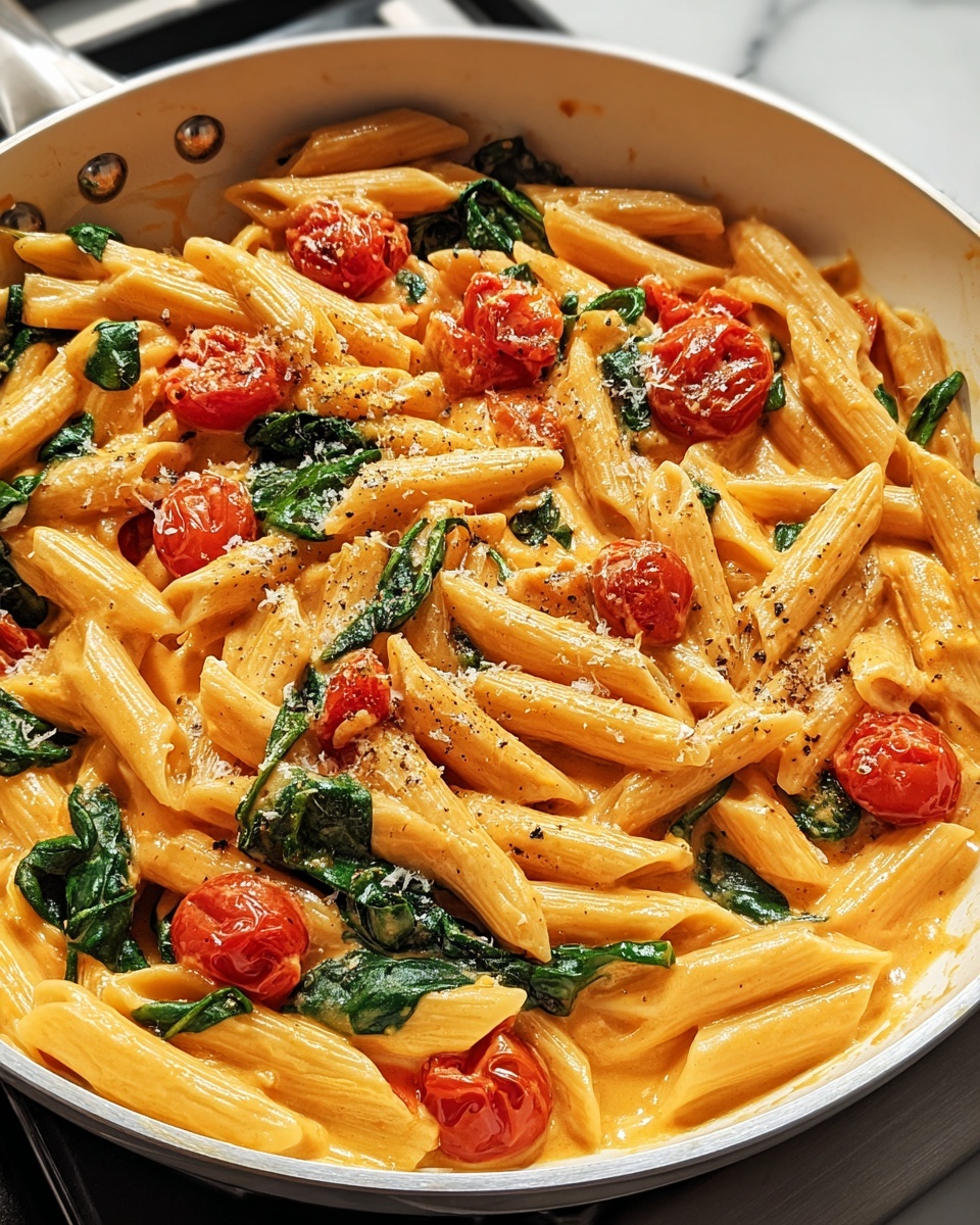 Delicious Spinach Tomato Pasta Recipe - Recipe Image