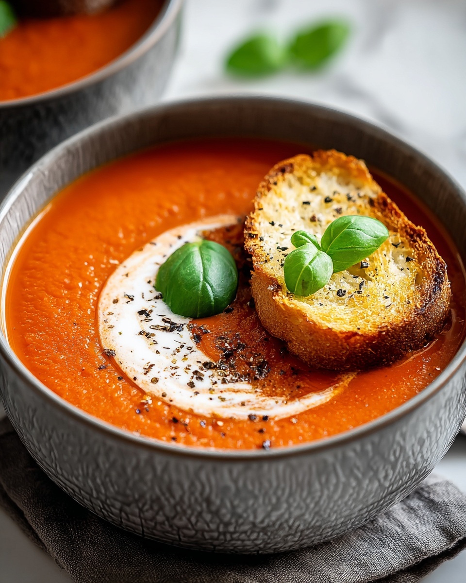 Creamy Tomato Basil Soup Recipe - Recipe Image