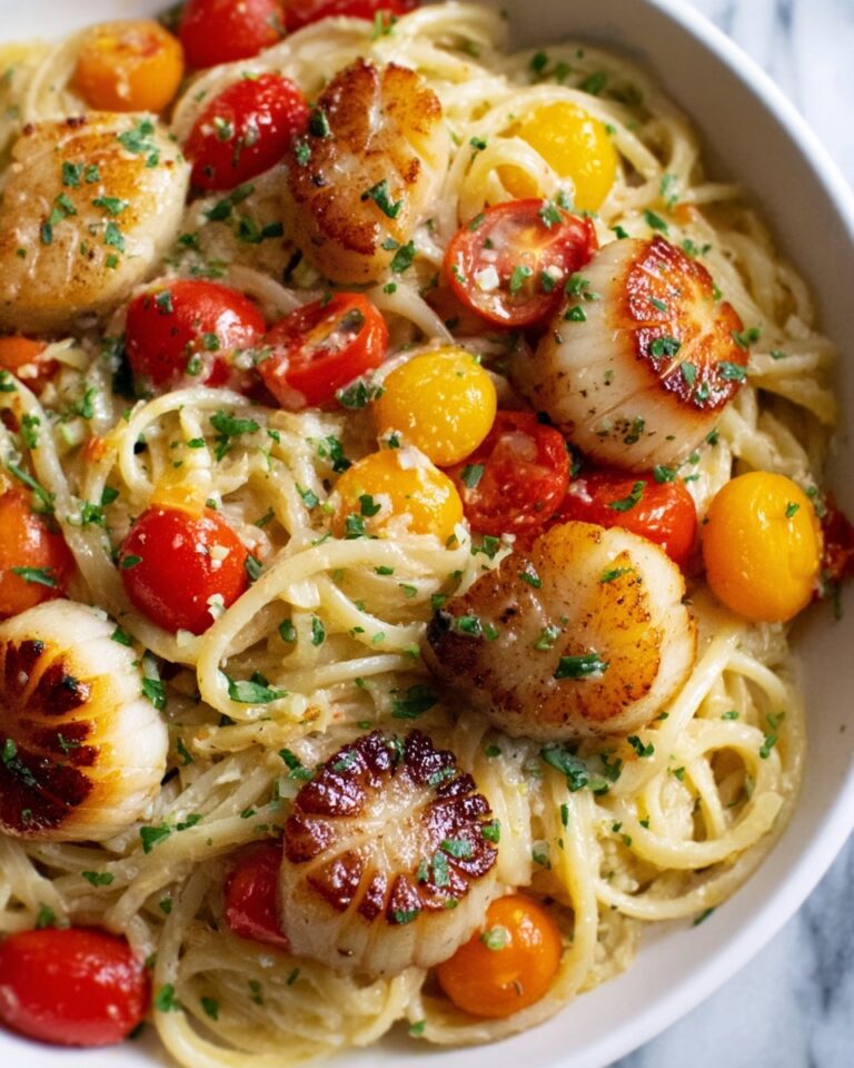 Shrimp Scallop Pasta with Cherry Tomatoes Recipe