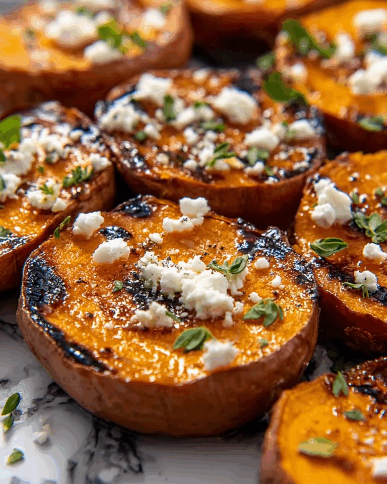 Roasted Sweet Potato Rounds with Honey and Feta Recipe