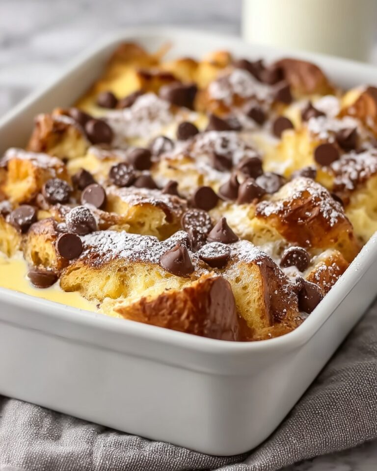 Chocolate Chip Bread Pudding with Cream Sauce Recipe