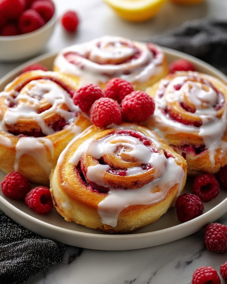 Raspberry Cinnamon Rolls with Lemon Glaze Recipe