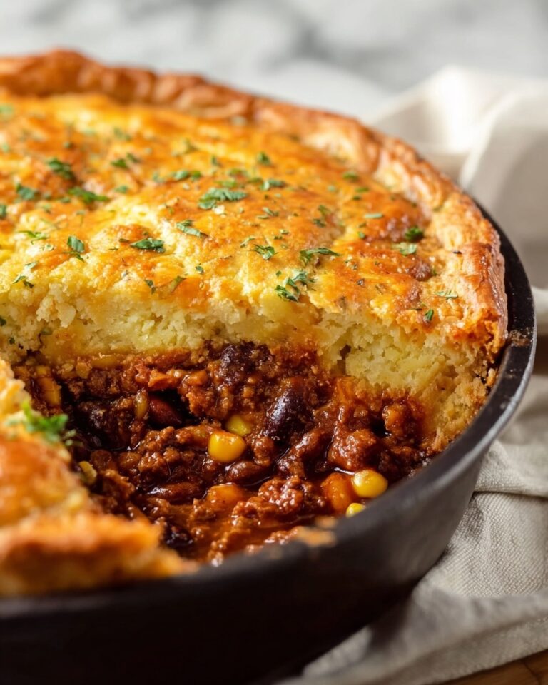 Skillet Chili Cornbread Pot Pie Recipe