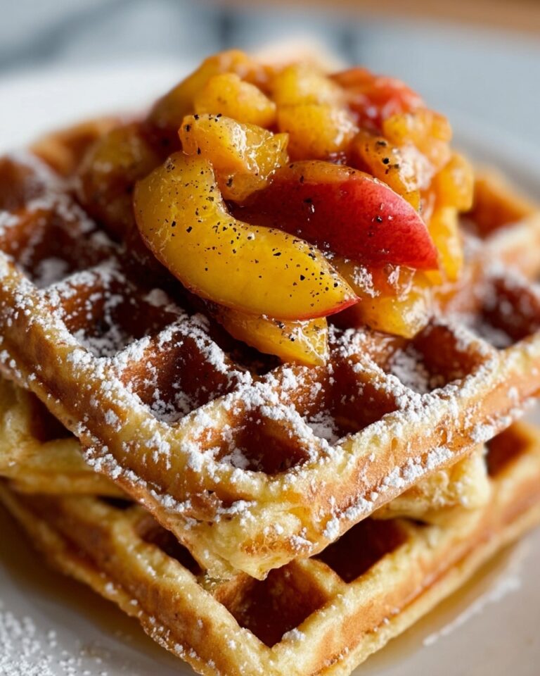 French Toast Waffles with Peach Sauce Recipe