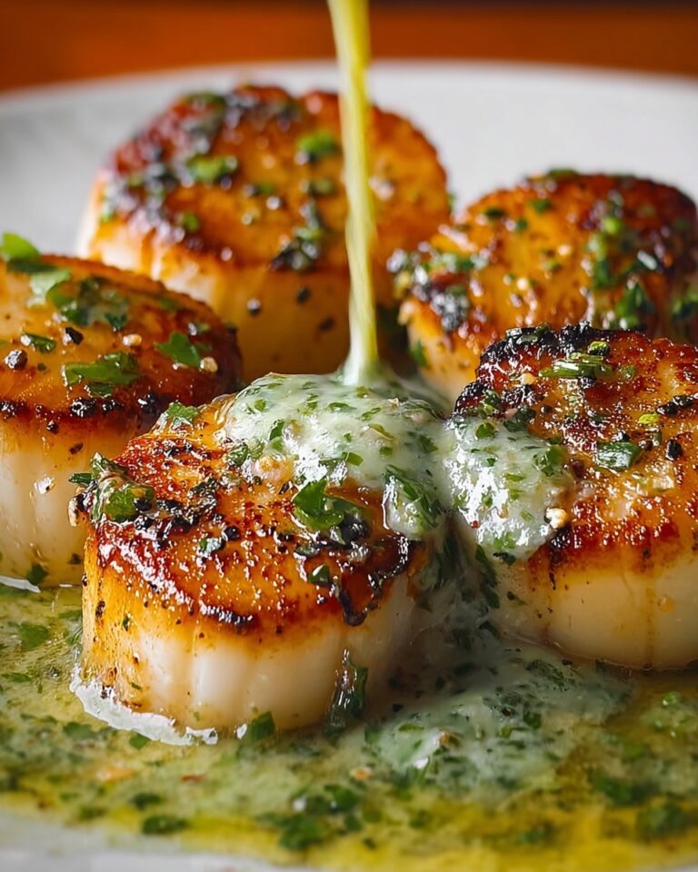 Sizzling Scallops with Zesty Lime Cilantro Sauce Recipe