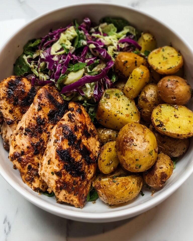 Grilled Chicken with Roasted Potatoes and Veggie Slaw Recipe