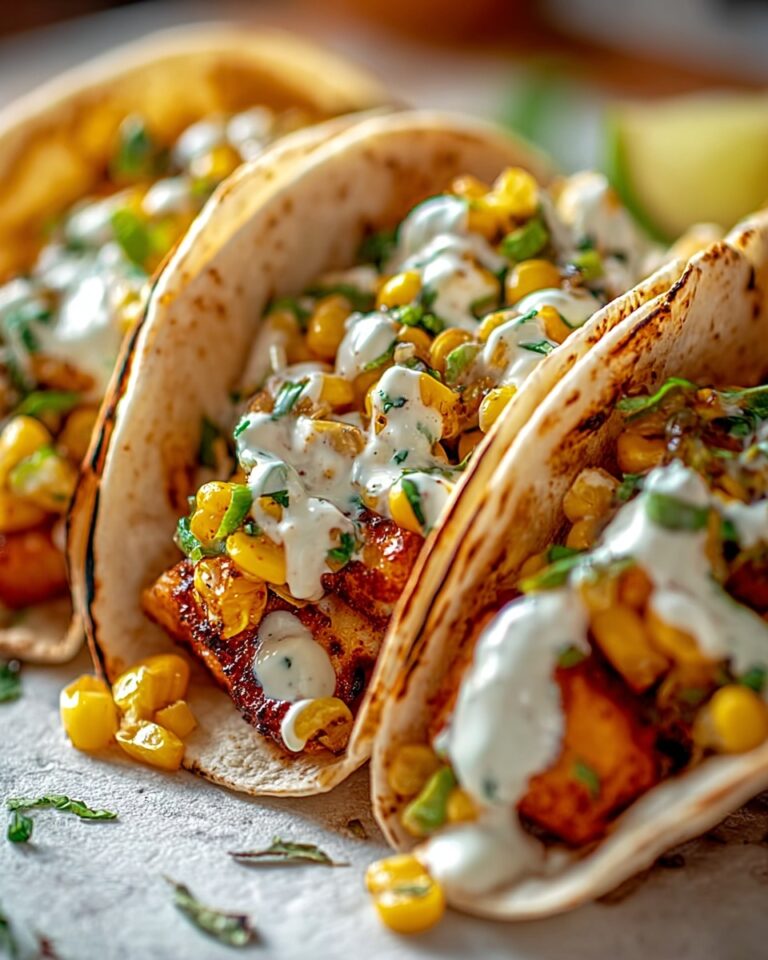 Fried Chicken Street Corn Tacos with Jalapeño Lime Recipe