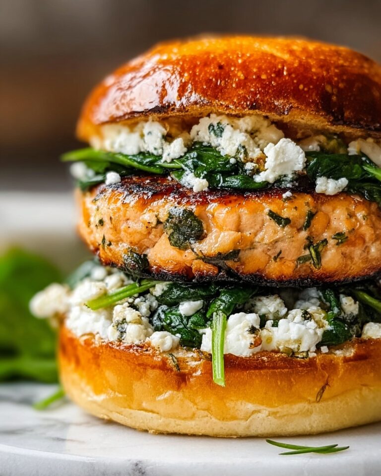 Spinach Feta Salmon Burgers Recipe
