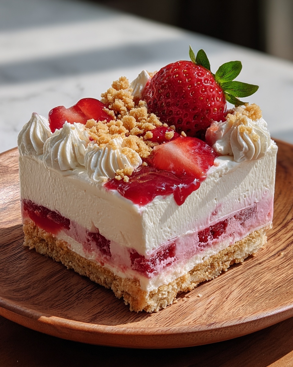 Berrylicious Strawberry Crunch Cheesecake Recipe - Recipe Image