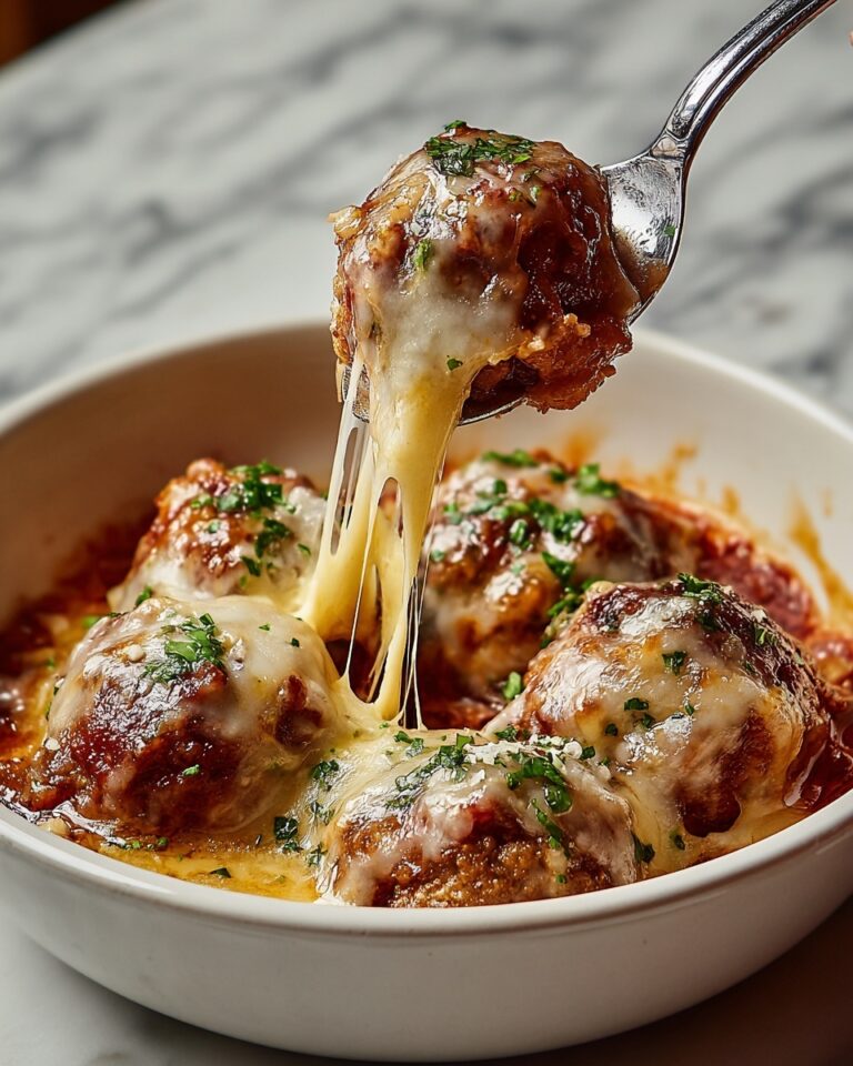 French Onion Meatballs with Baked Parmesan and Gruyère Recipe