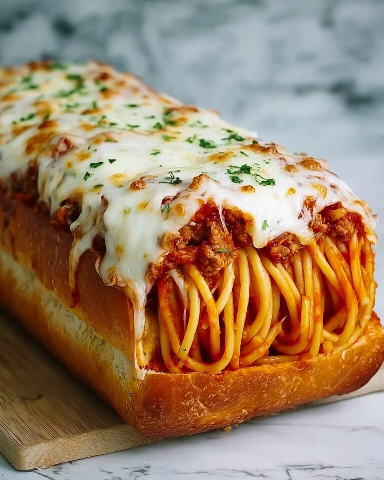 Spaghetti-Stuffed Garlic Bread Recipe