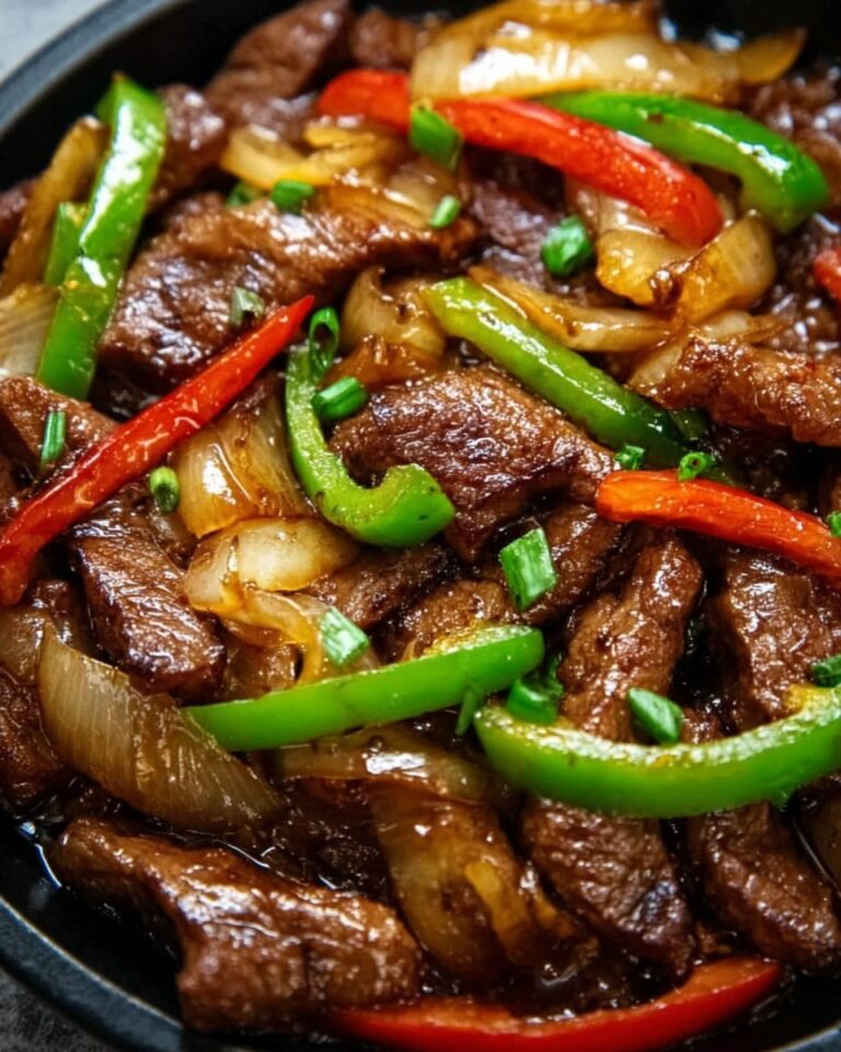 Sizzling Chinese Pepper Steak with Onions Recipe