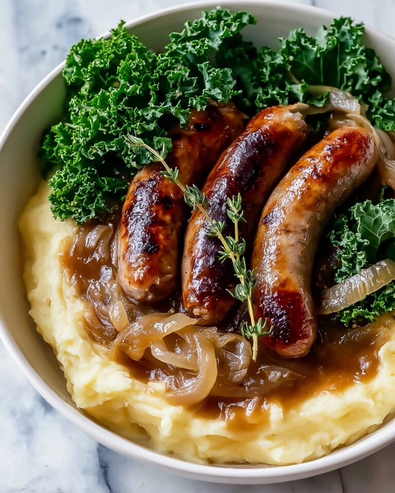 Sausages with Homemade Onion Gravy Recipe