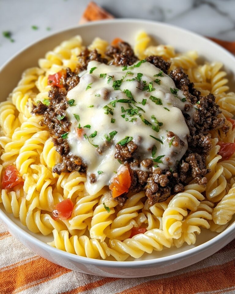 Loaded Cheeseburger Alfredo Pasta Recipe