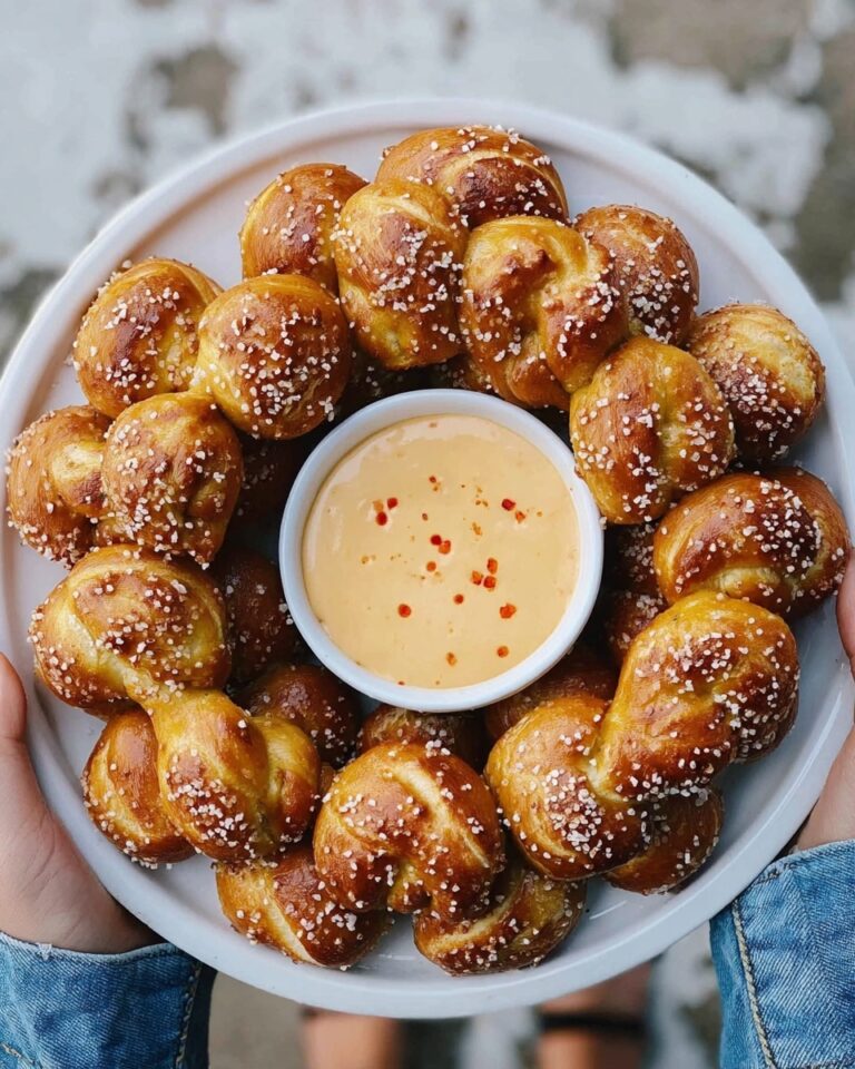 Soft Pretzel Bites with Vegan Cheese Sauce Recipe