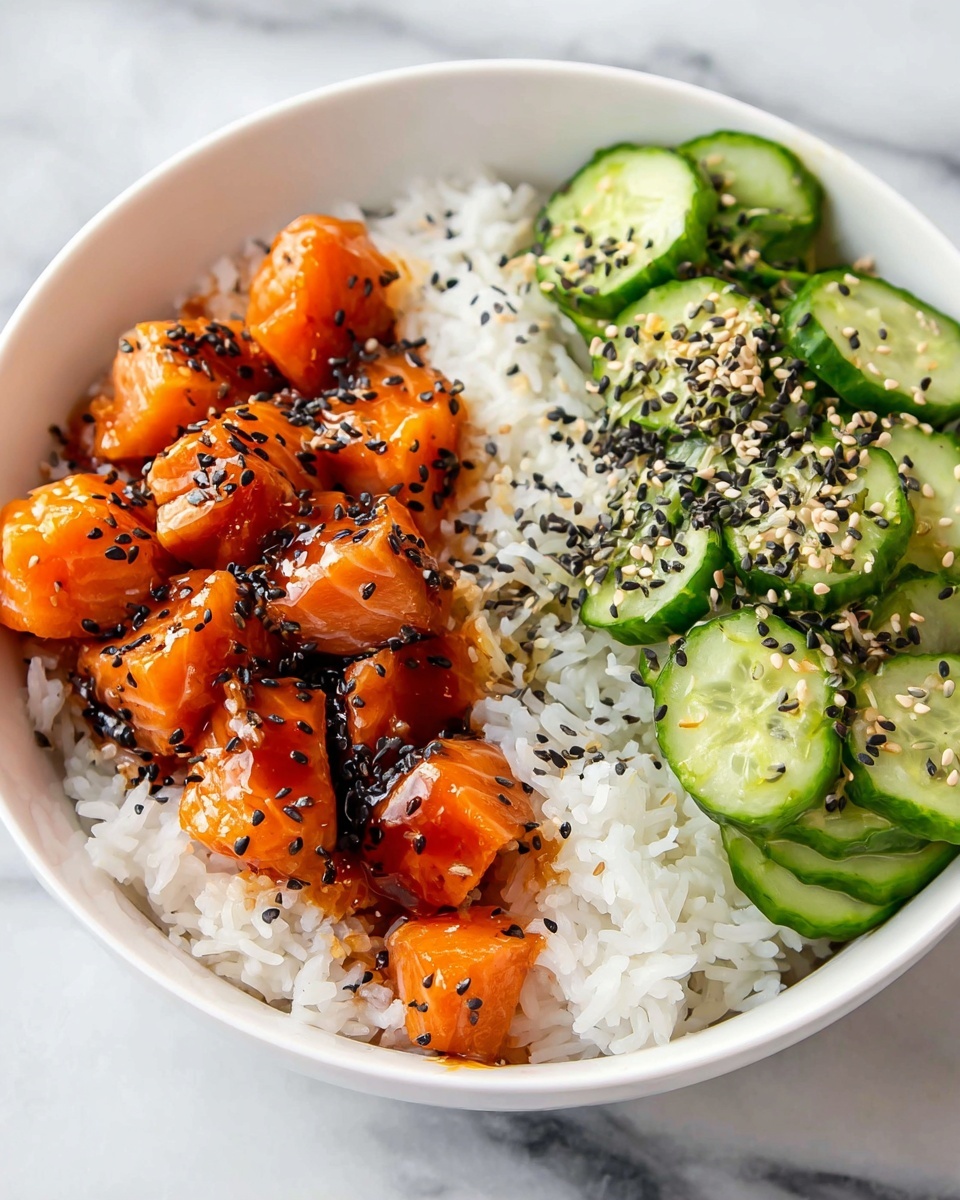 Teriyaki Salmon Bites with Avocado and Cucumber Salsa Recipe - Recipe Image