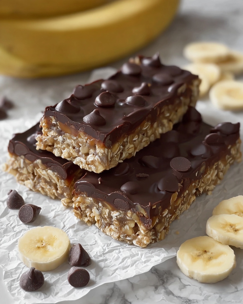 Dark Chocolate Greek Yogurt Banana Snack Bars Recipe - Recipe Image