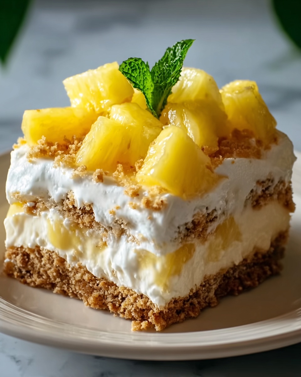 No-Bake Pineapple Cream Dessert Recipe - Recipe Image