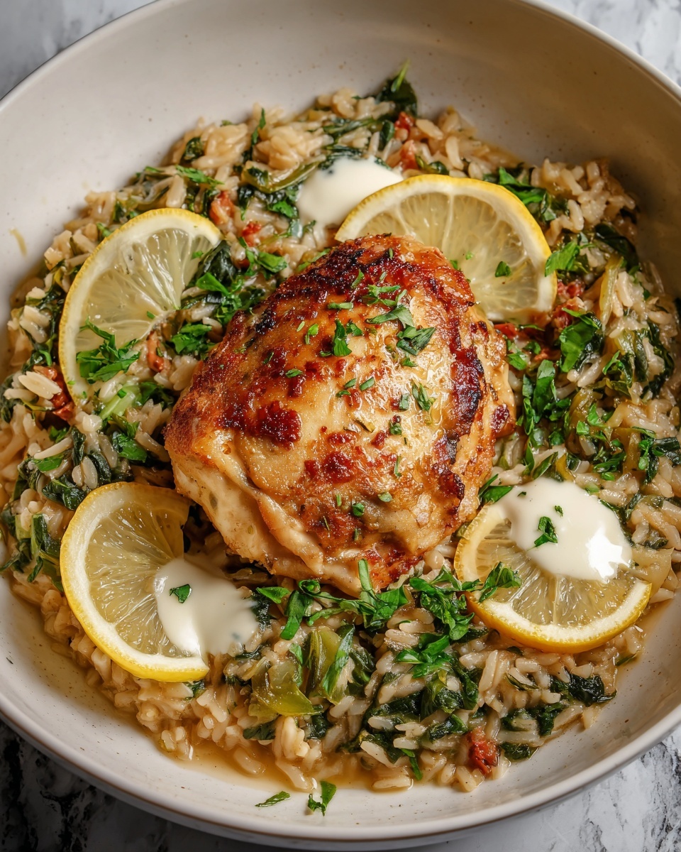 Air Fryer Greek Lemon Chicken and Rice Bake Recipe - Recipe Image