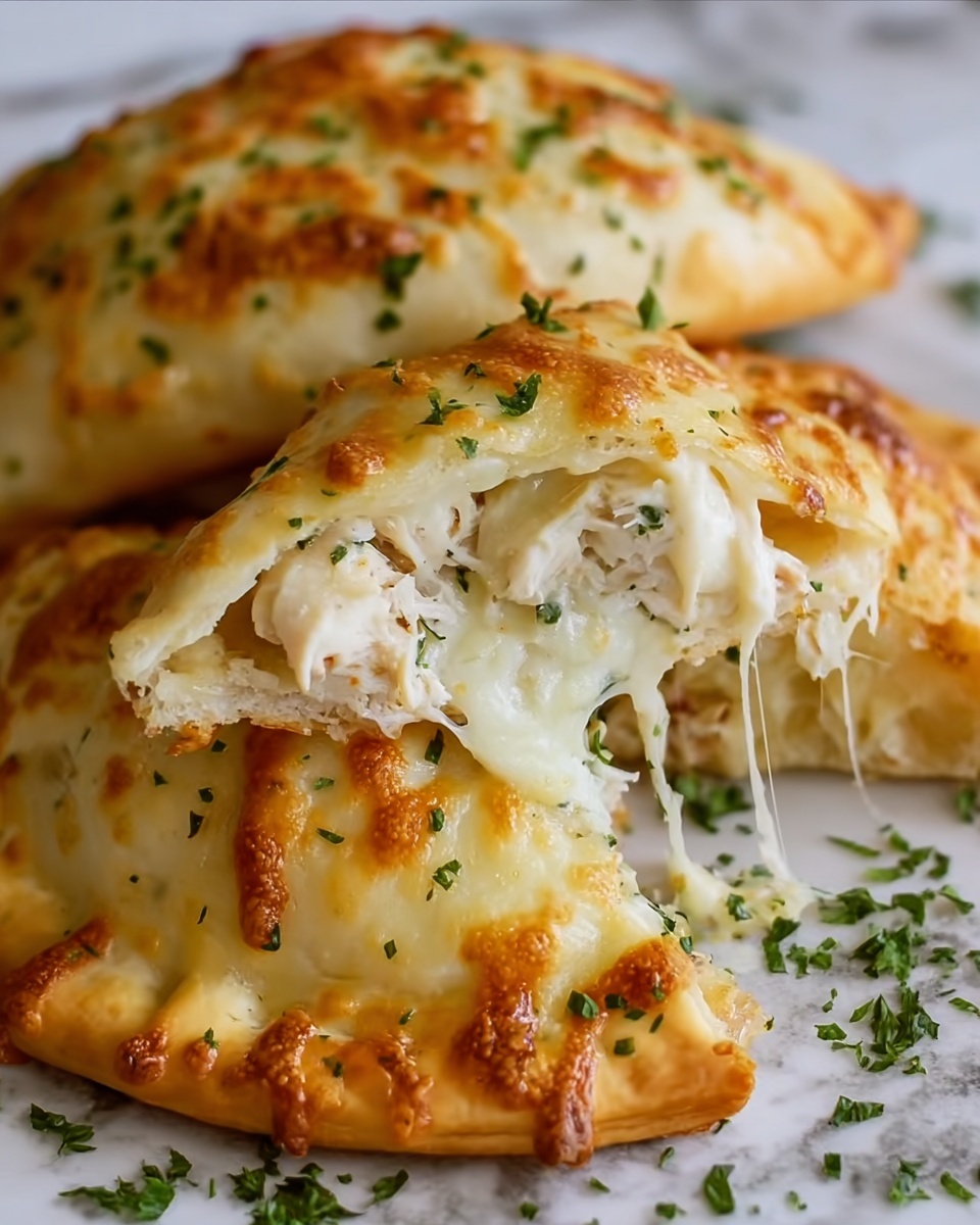 Chicken Alfredo Air Fryer Calzones Recipe - Recipe Image