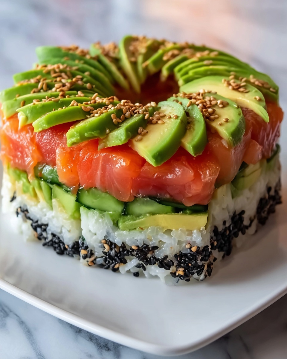 Avocado Sushi Cake Recipe - Recipe Image