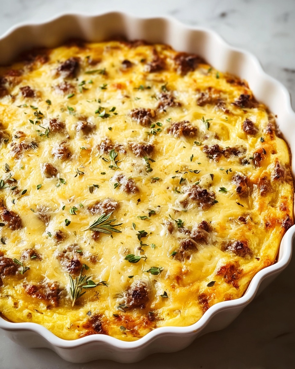 Sausage, Egg, and Cream Cheese Hashbrown Casserole Recipe - Recipe Image