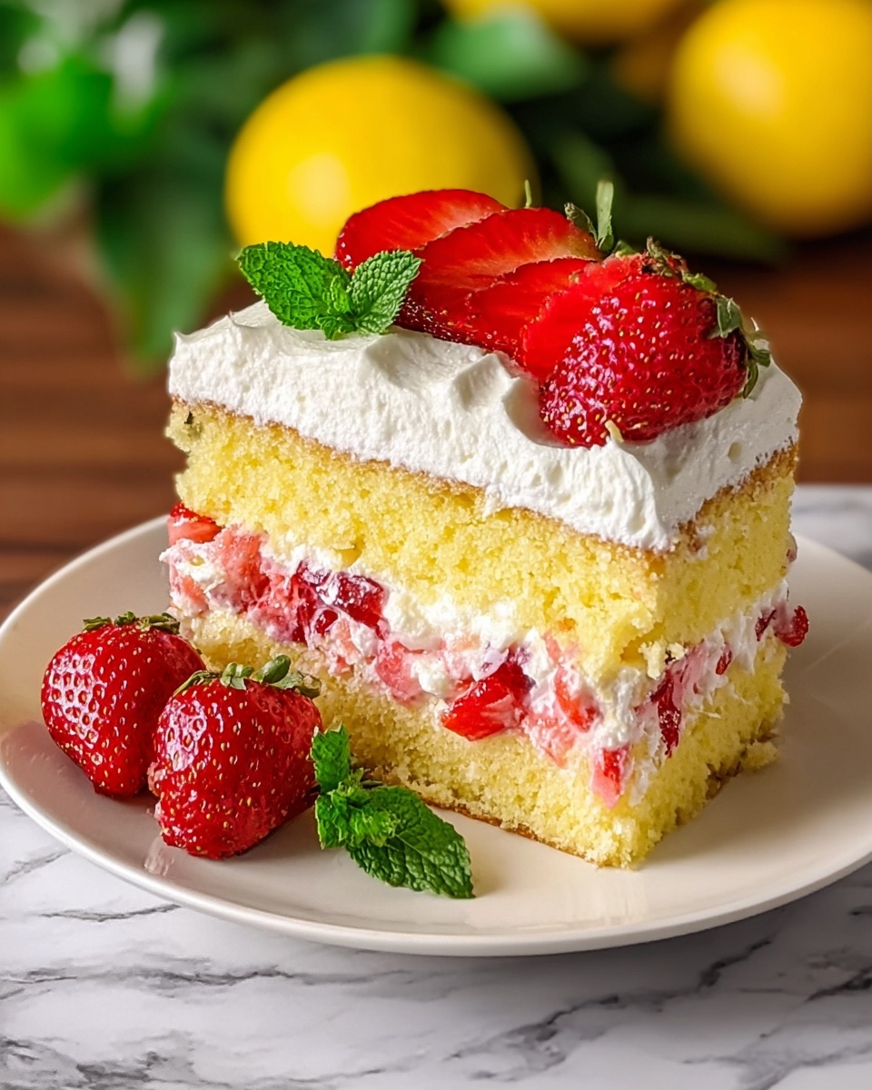 Strawberry Lemonade Poke Cake Recipe - Recipe Image