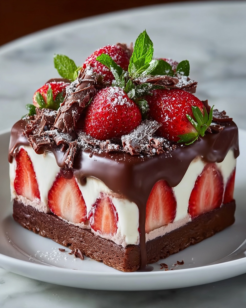 Decadent Strawberry Chocolate Fantasy Ice Cream Cake Recipe - Recipe Image