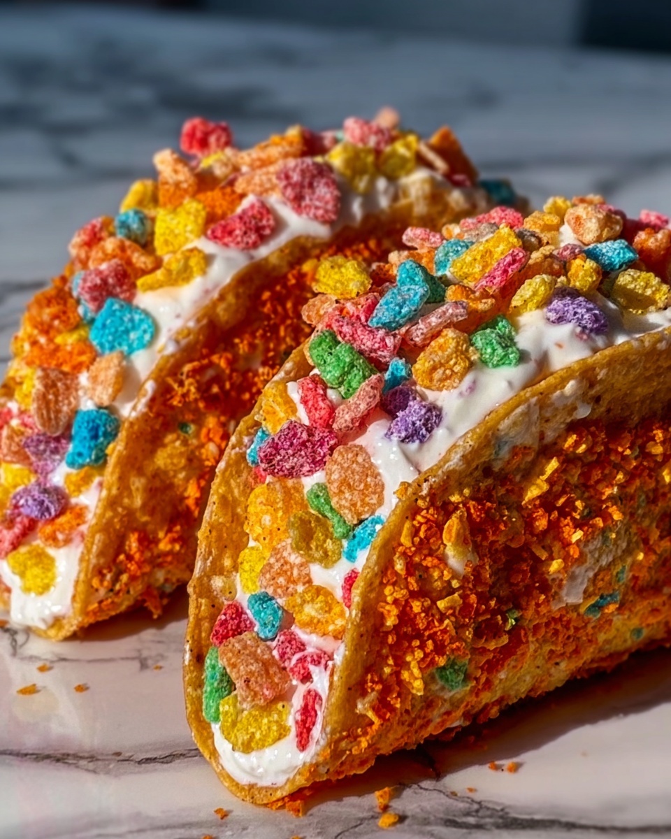 Fruity Pebbles Cheesecake Tacos: Crunchy Treat Recipe - Recipe Image