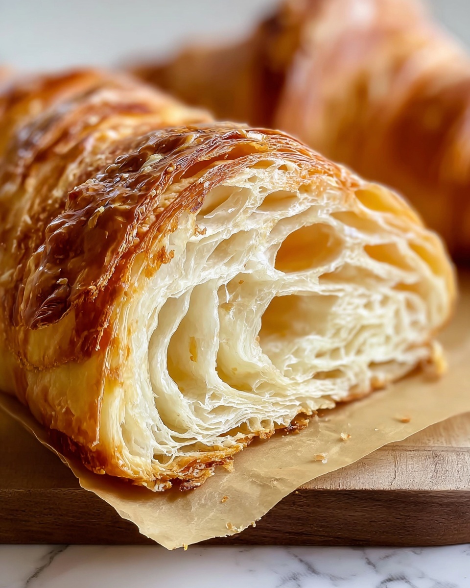 Flaky Sourdough Croissant Bread Recipe - Recipe Image