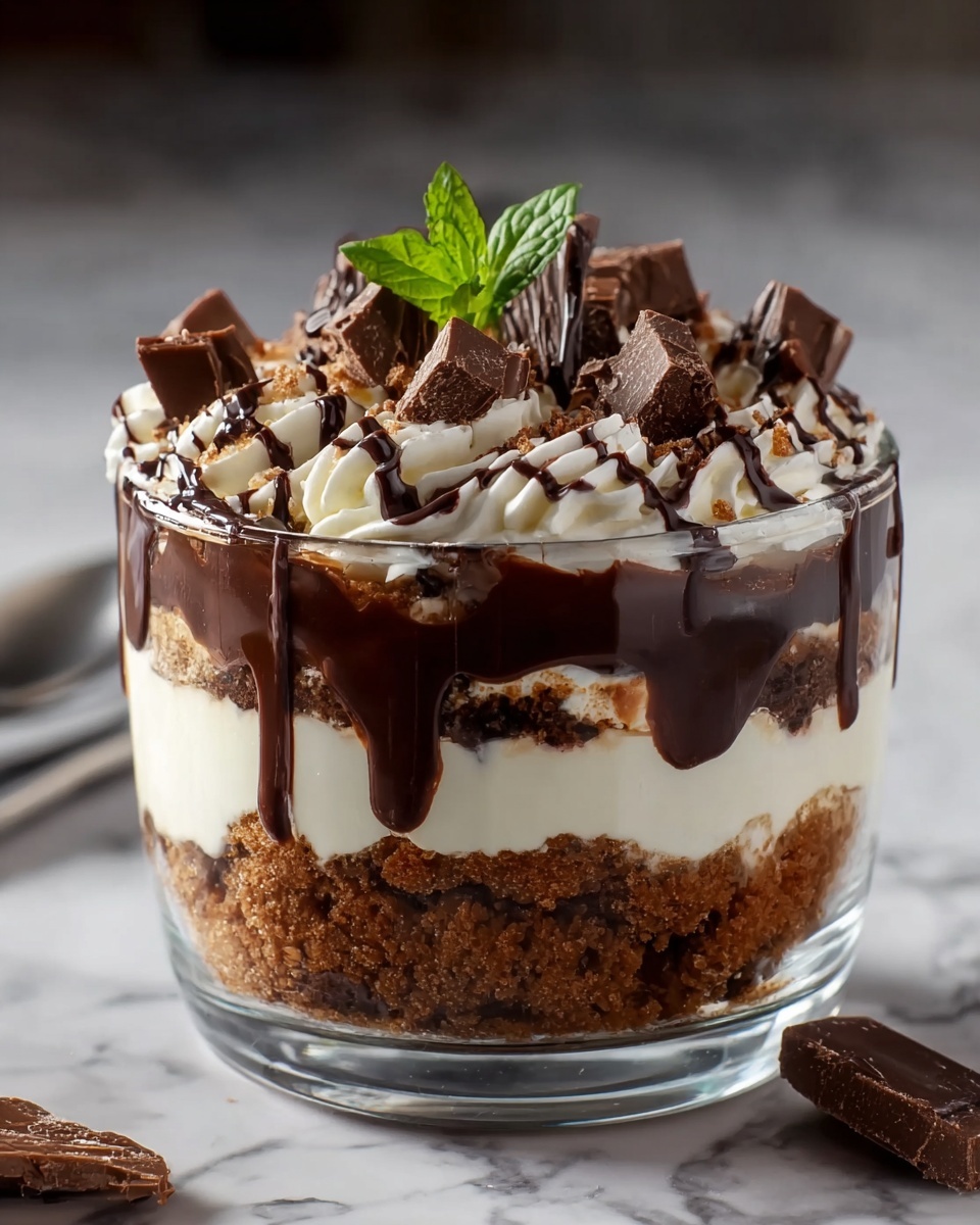 Chocolate Cheesecake Trifle with Chocolate Drizzle Recipe - Recipe Image