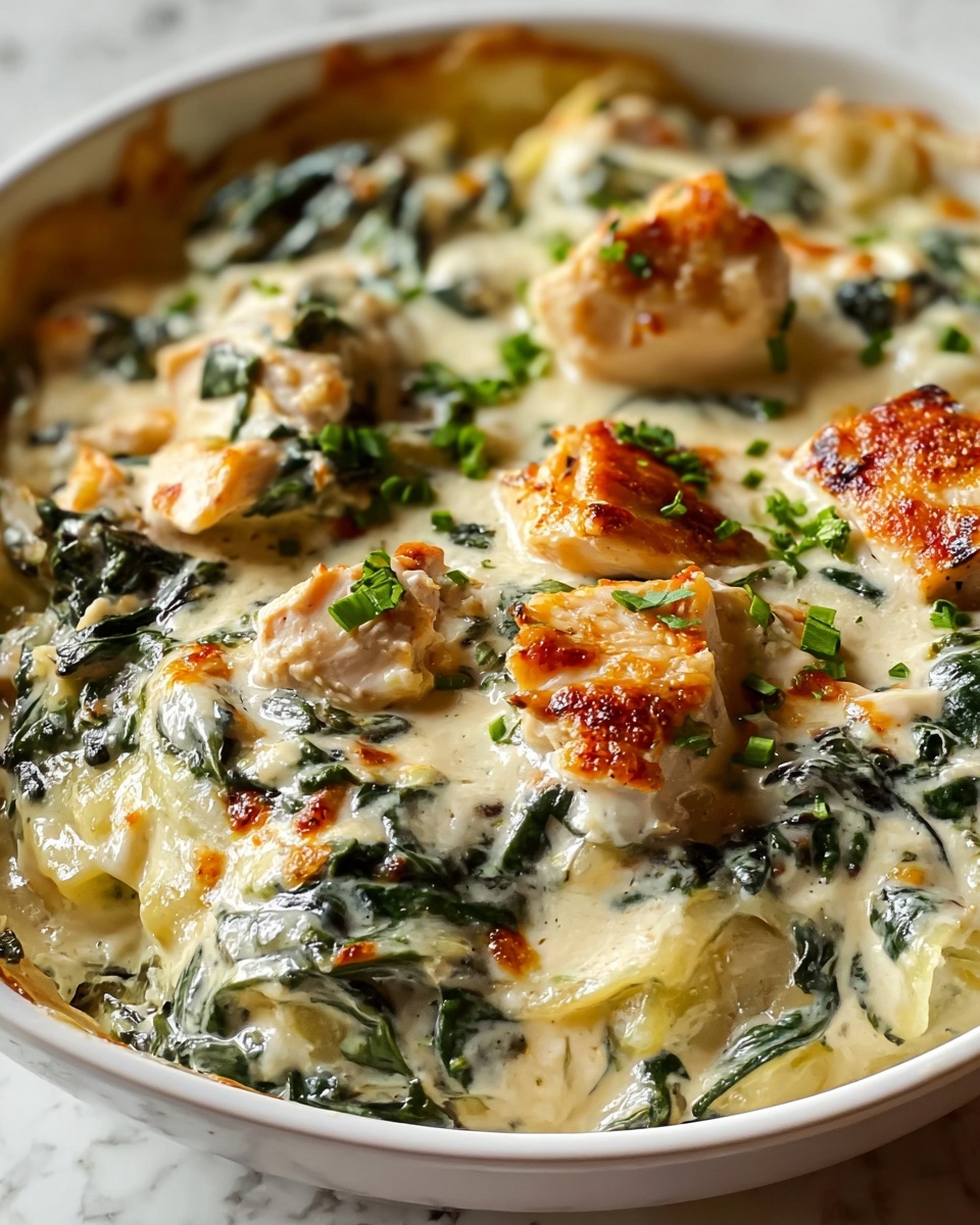 Creamy Chicken and Spinach Casserole Recipe - Recipe Image