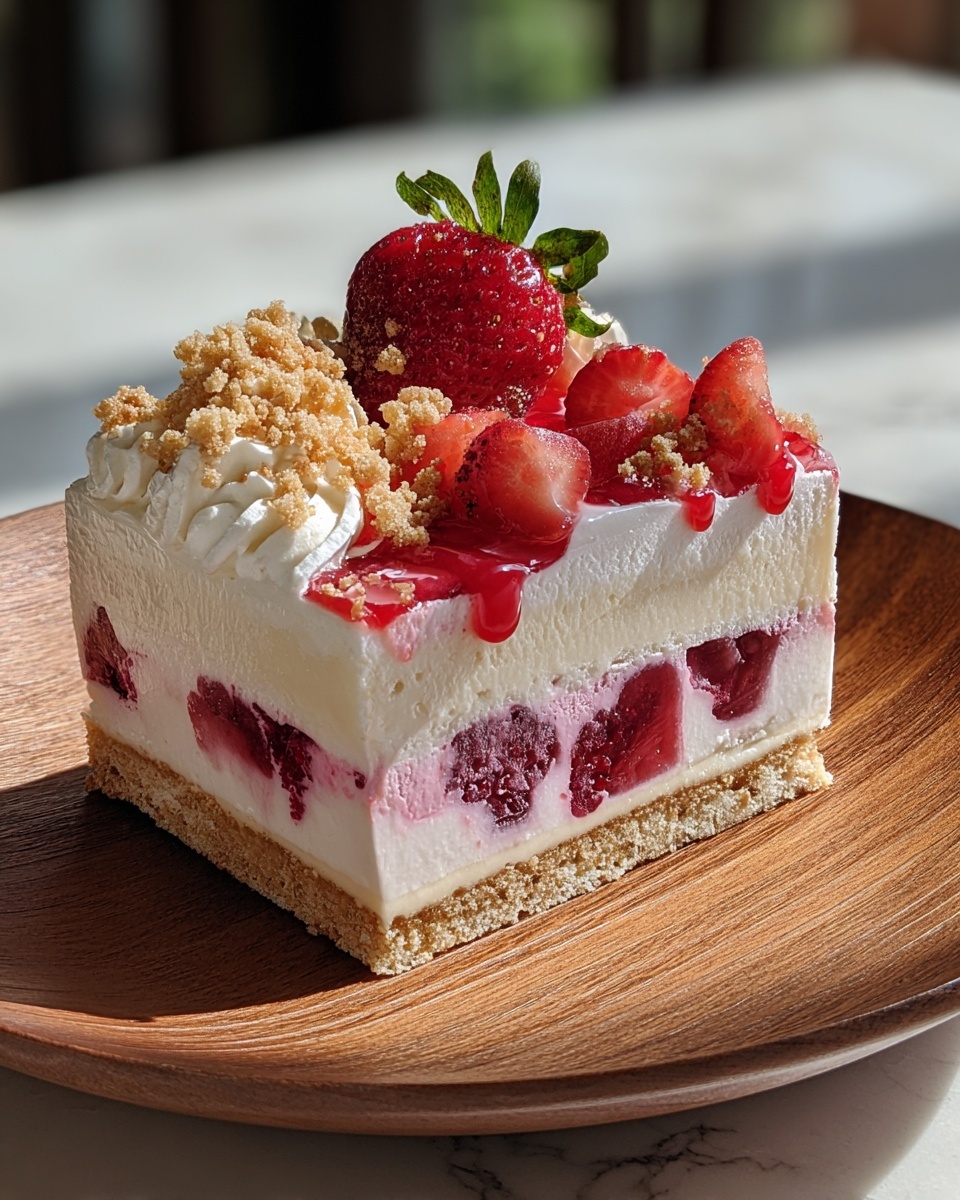 Berrylicious Strawberry Crunch Cheesecake Recipe - Recipe Image