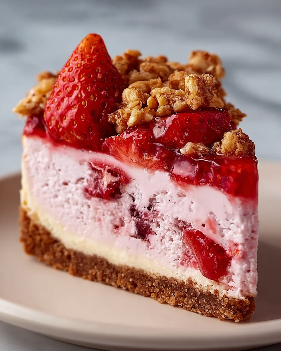 Strawberry Crunch Cheesecake Recipe - Recipe Image