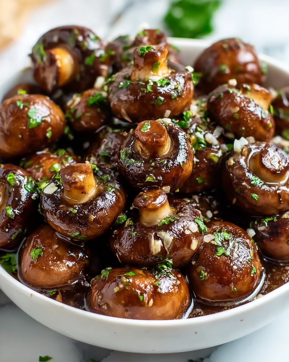 Balsamic Soy Roasted Garlic Mushrooms Recipe - Recipe Image
