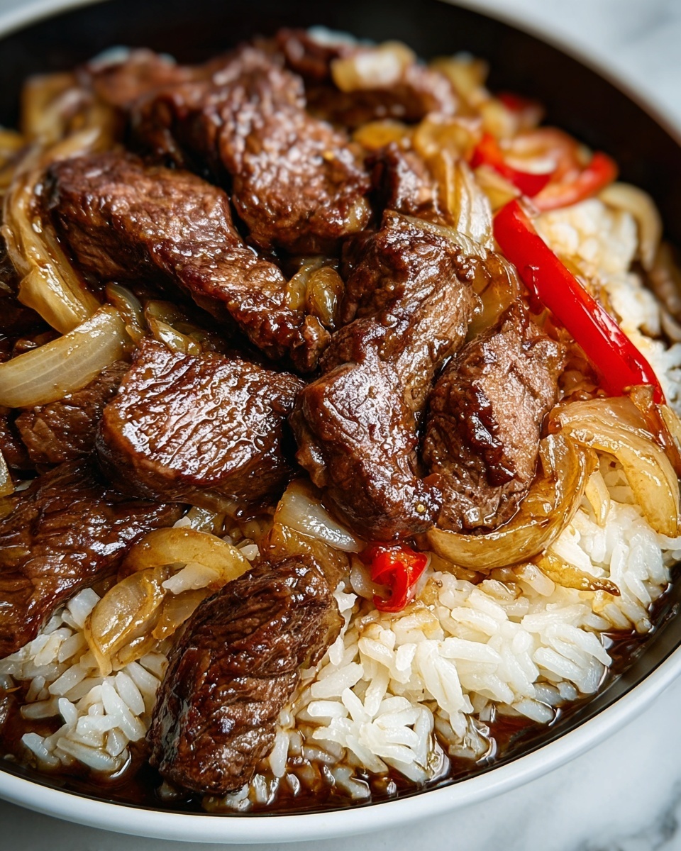 Sizzling Chinese Pepper Steak with Onions Recipe - Recipe Image