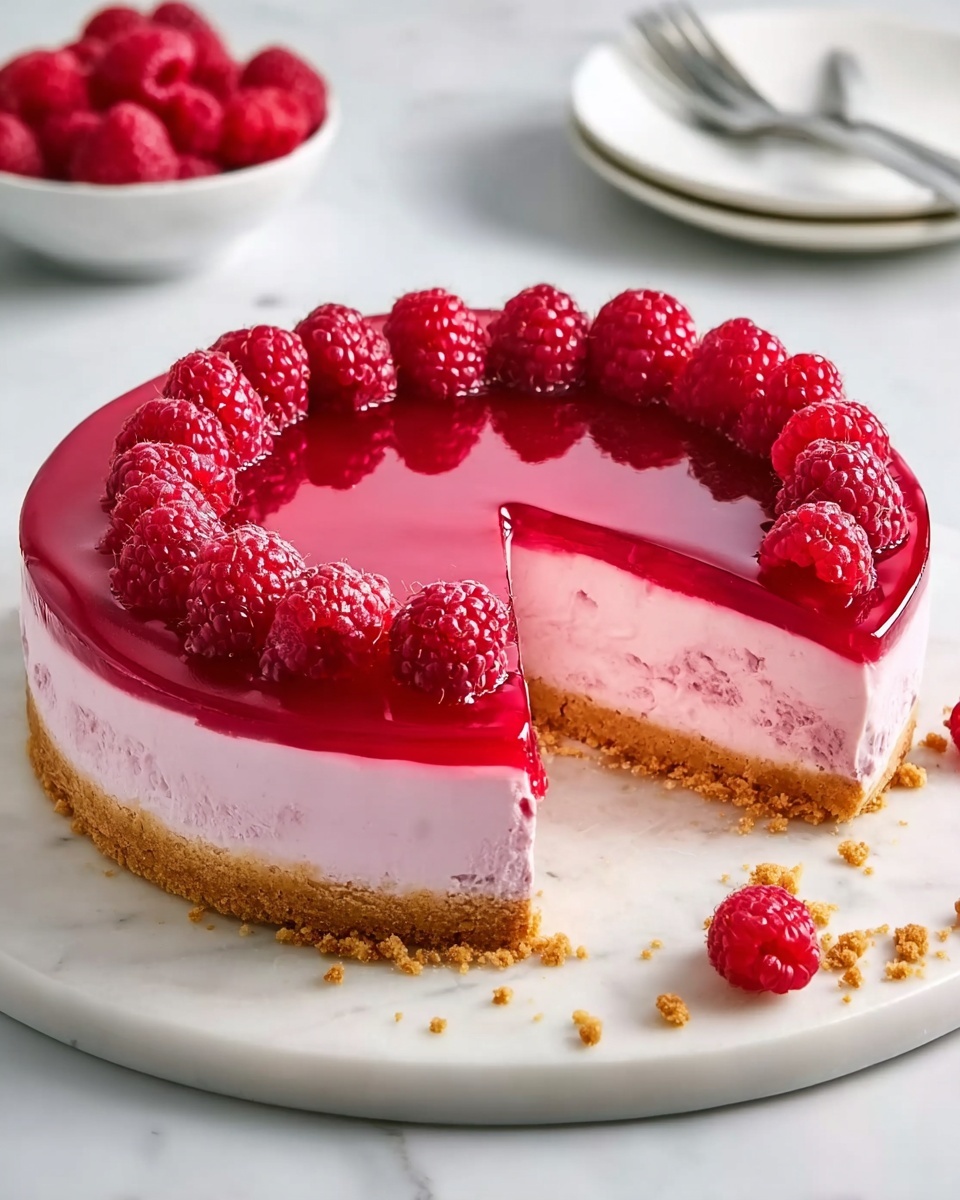 Easy Baked Raspberry Cheesecake Recipe - Recipe Image