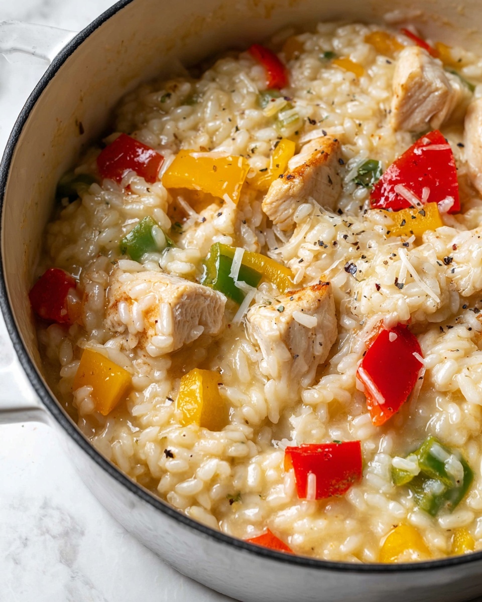 Chicken Risotto with Red Bell Peppers and Parmesan Recipe - Recipe Image